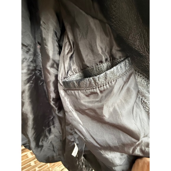 Diamond Plate Genuine Leather Black Motorcycle Biker Jacket‎ Zip Front Women - Picture 7 of 9